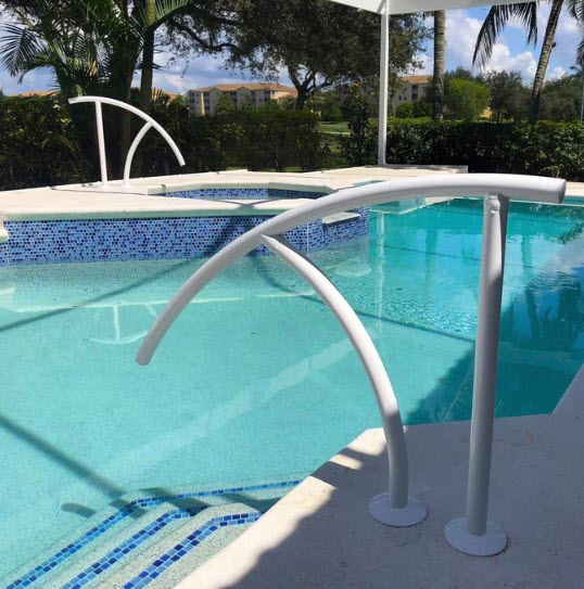 Saftron Triton Series Handrail - Black | Royal Swimming Pools